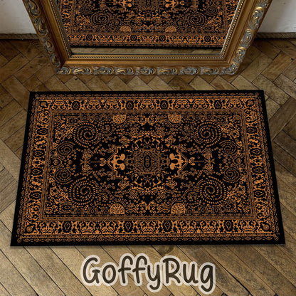 Black and Bronze Boho Chic Medallion Runner Rugs Ethnic Carpet Non-Slip Washable Bohemian Mat for Living Room Bedroom Kitchen Decor