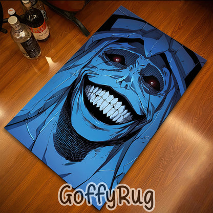 Solo Leveling Anime Rug Blue God of Statue Mat Popular Fantastic Fan Nonslip Washable Manga Carpet for Teenage Bedroom Room Decor Gift