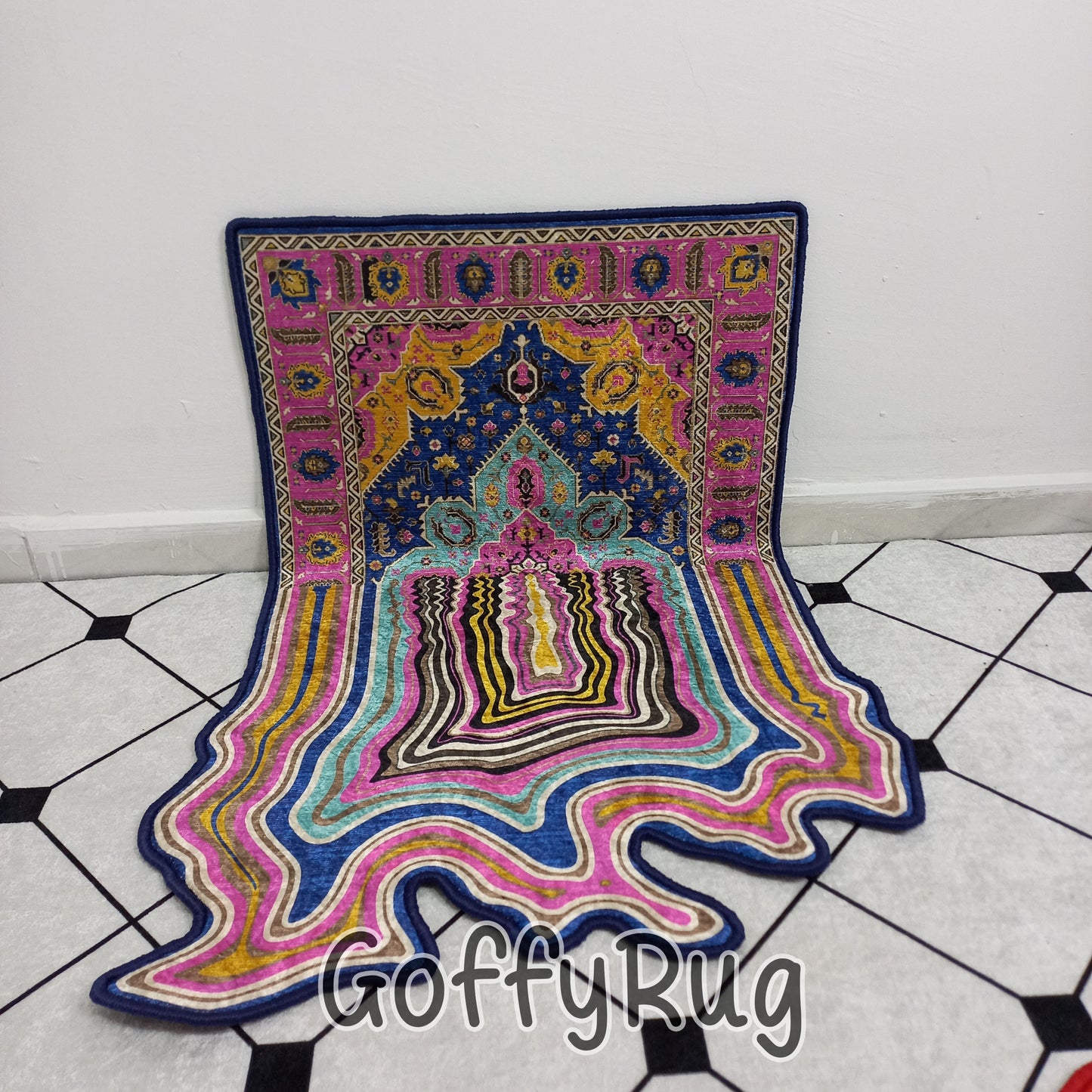 Melting Rug Boho Chic Medallion Bohemian Carpet for Living Room Bedroom Kitchen Liquify Floral Aesthetic Mat Home Decor Gift